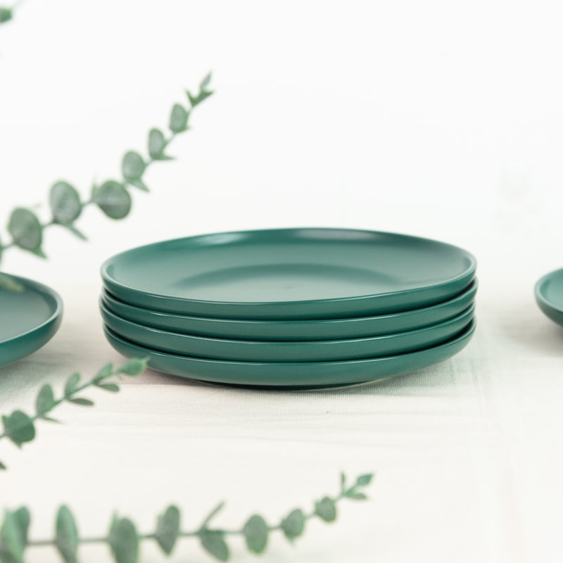Matte Texture Ceramic Dinner Plate - Forest Green (9 Inches) Dinner Plates June Trading   