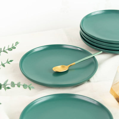Matte Texture Ceramic Dinner Plate - Forest Green (9 Inches) Dinner Plates June Trading   