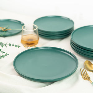 Matte Texture Ceramic Dinner Plate - Forest Green (9 Inches) Dinner Plates June Trading   
