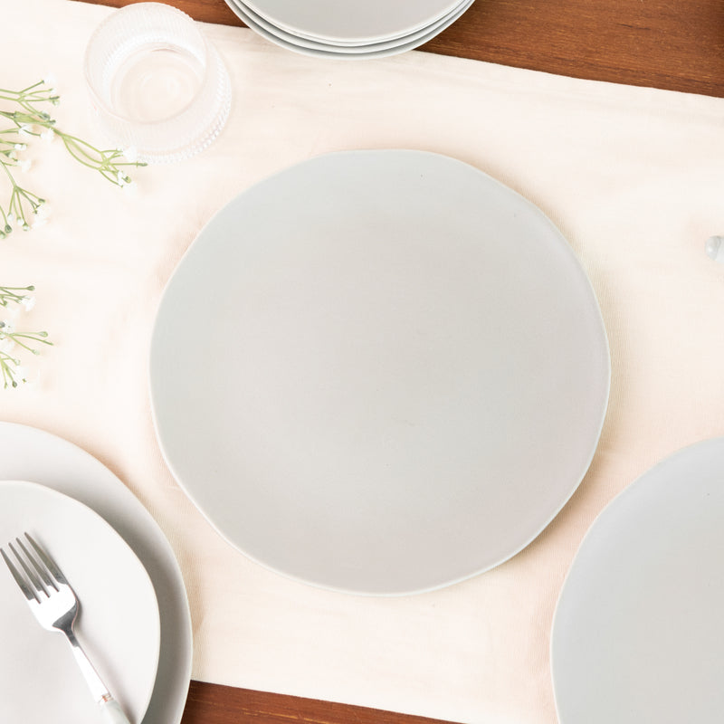 Uneven Soft-Hued Dinner Plate - Smoke Grey (9 Inches) Dinner Plates June Trading   