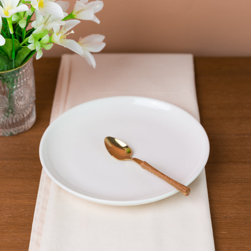 Glazed Ceramic Starter Plate - Pearl White (7 Inches) Starter Plates June Trading   