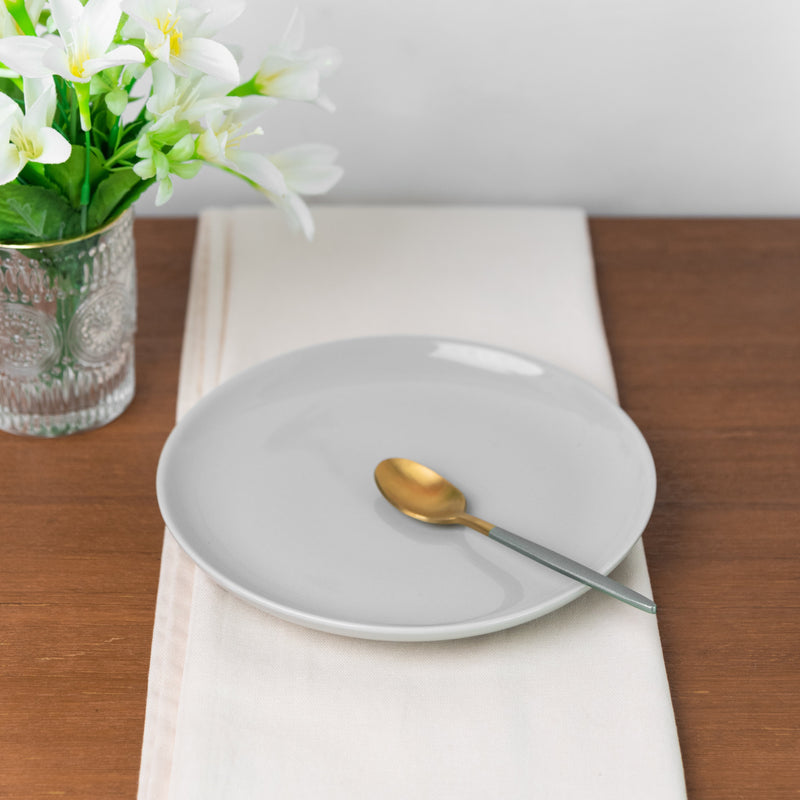 Glazed Ceramic Dinner Plate - Dove Grey (7 Inches) Starter Plates June Trading   