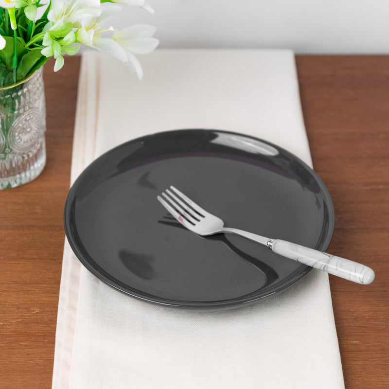 Glazed Ceramic Starter Plate - Coal Black (7 Inches) Starter Plates June Trading   