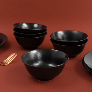 Rustic Style Black Bowl Bowls June Trading Set Of 6  