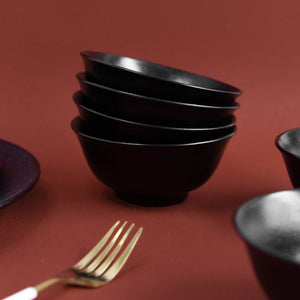 Rustic Style Black Bowl Bowls June Trading Set Of 4  