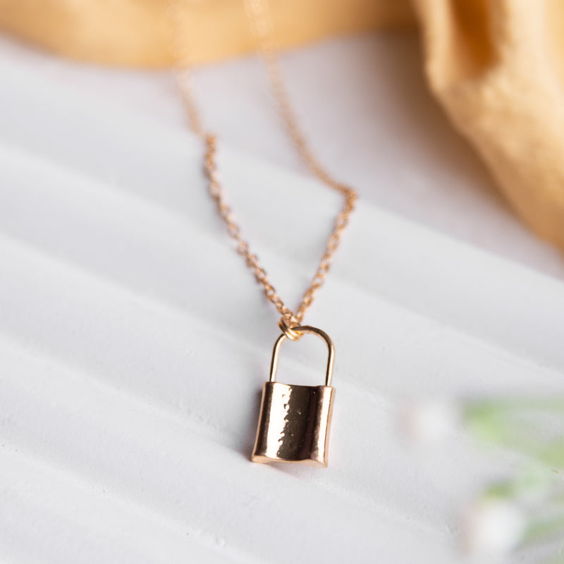 Gorgeous Gold Lock Pendant - Necklace Necklace June Trading   