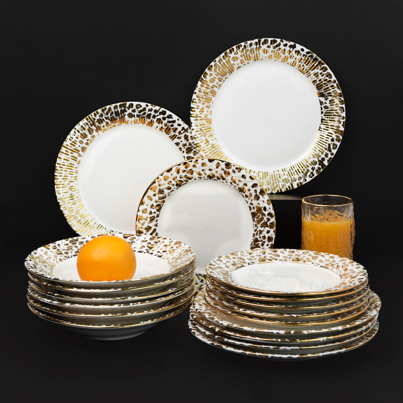 Aurulent Patch Design 18 Pieces Dinnerware Dinner Sets June Trading   