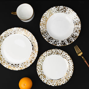 Aurulent Patch Design 18 Pieces Dinnerware Dinner Sets June Trading   