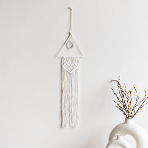 Decorative Macramé Handmade Wall Hanging With Fairy Lights Macrame June Trading   