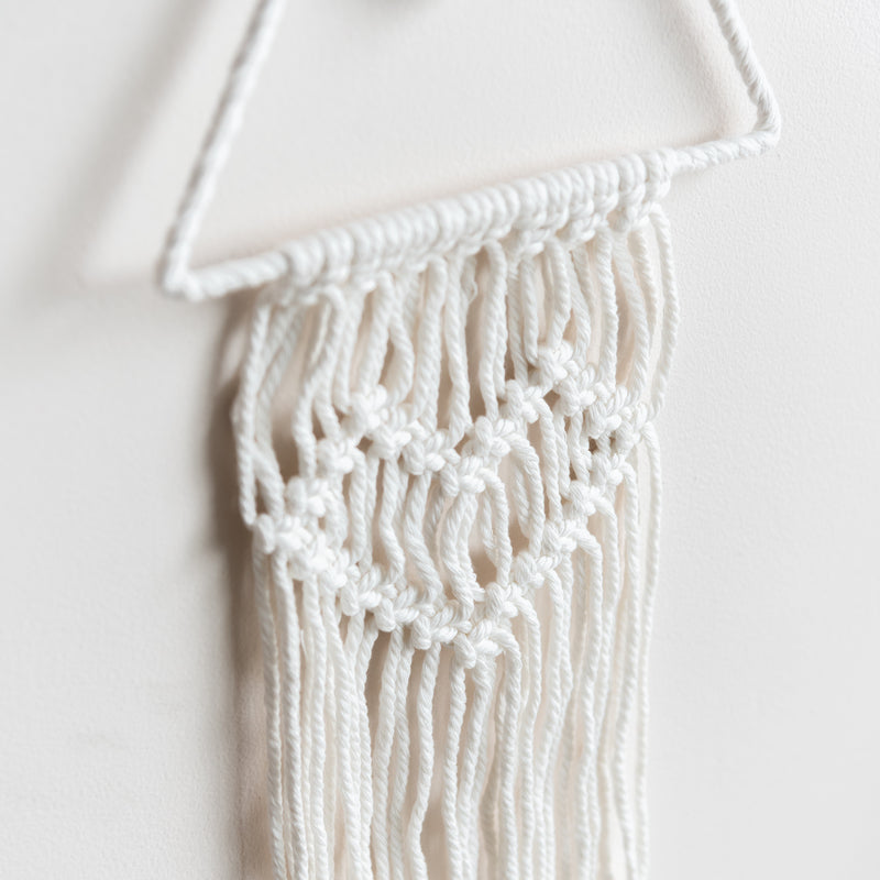 Decorative Macramé Handmade Wall Hanging With Fairy Lights Macrame June Trading   