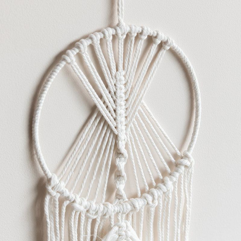 Layered Long Macrame Handmade Wall Hanging With Lights Macrame June Trading   