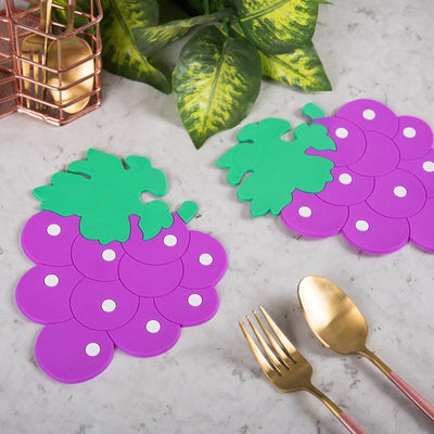 Fruity Insulation Mats (Set of 2) Tablemat June Trading Grapes  