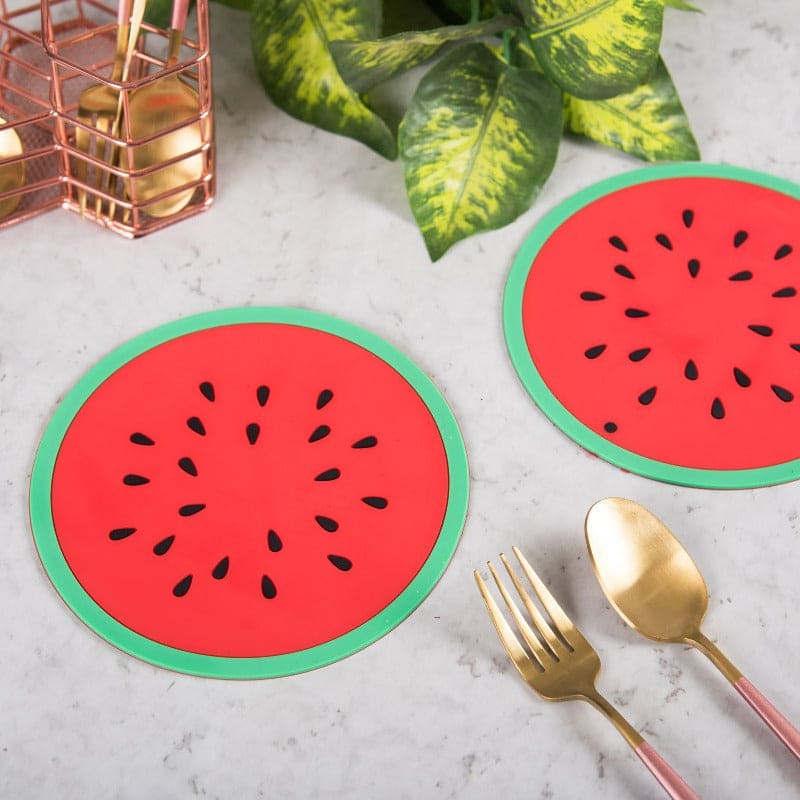 Fruity Insulation Mats (Set of 2) Tablemat June Trading Watermelon  