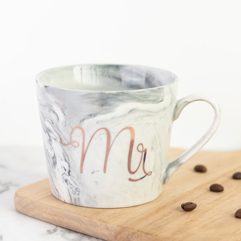 Marble Print Mr. & Mrs. Marble Coffee Mug Coffee Mugs June Trading Mr. Grey  