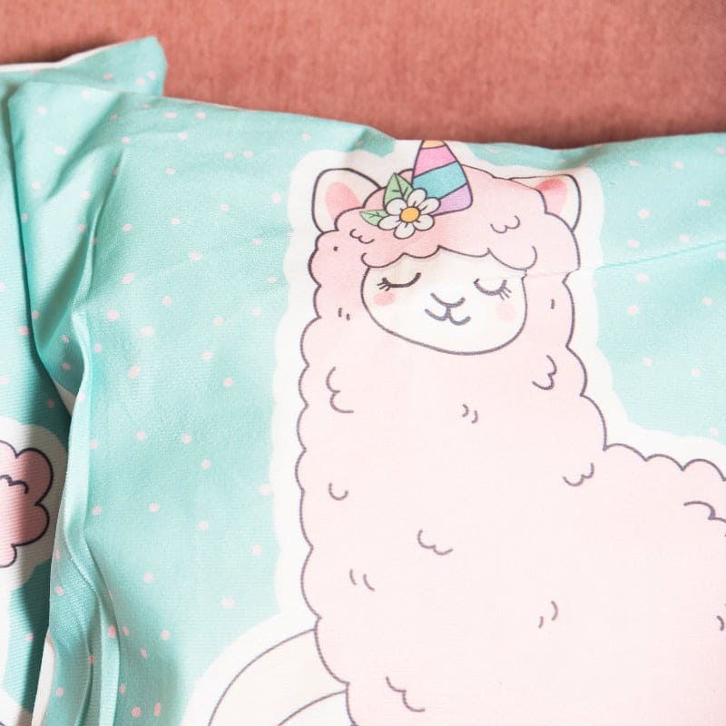 Unicorn Llama Print Cushion Cover (Set of 2) Cushion Cover June Trading   