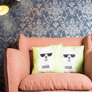 Cool Llama Print Cushion Cover (Set of 2) Cushion Cover June Trading   