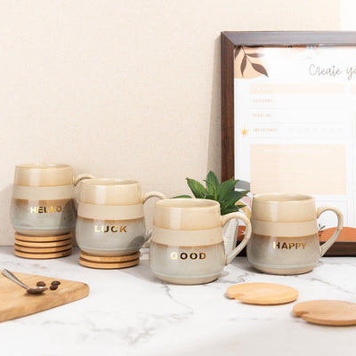 Earthy Dual Tone Ceramic Mug With Lid Coffee Mugs June Trading   