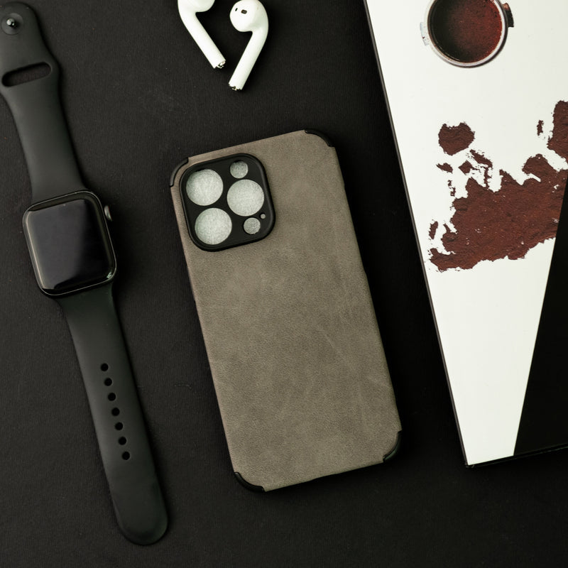 Ash Black Suede Finish Luxury iPhone Case Mobile Phone Cases June Trading iPhone 12 Pro  