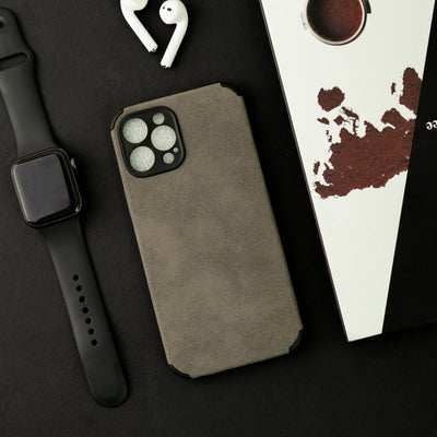 Ash Black Suede Finish Luxury iPhone Case Mobile Phone Cases June Trading iPhone 13 Pro Max  