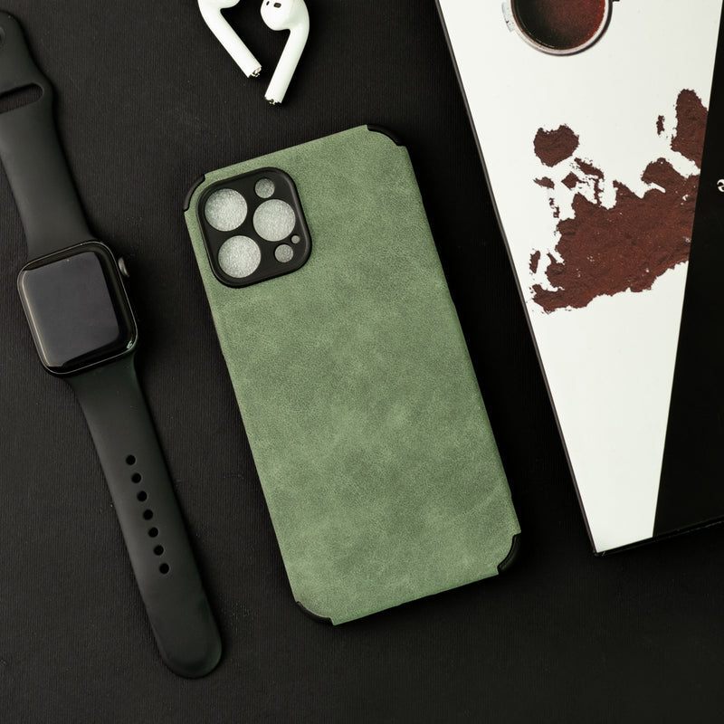 Hunter Green Suede Finish Luxury iPhone Case Mobile Phone Cases June Trading iPhone 11 Pro  