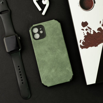 Hunter Green Suede Finish Luxury iPhone Case Mobile Phone Cases June Trading iPhone 12  