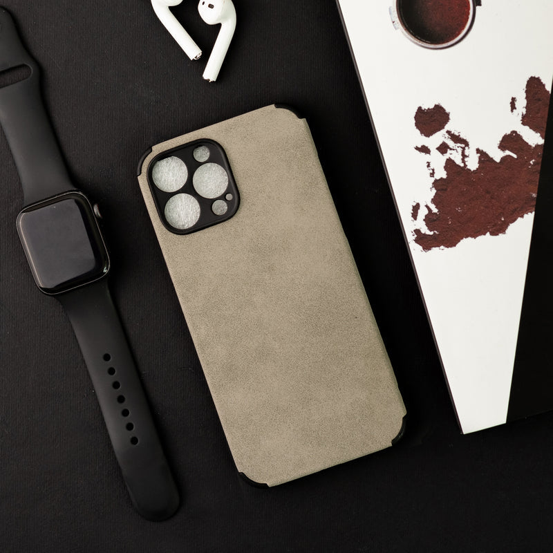 Smoke Grey Suede Finish Luxury iPhone Case Mobile Phone Cases June Trading iPhone 12 Pro Max  