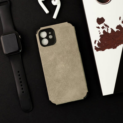Smoke Grey Suede Finish Luxury iPhone Case Mobile Phone Cases June Trading iPhone 12  