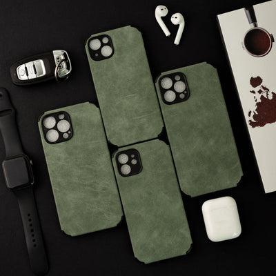Hunter Green Suede Finish Luxury iPhone Case Mobile Phone Cases June Trading   