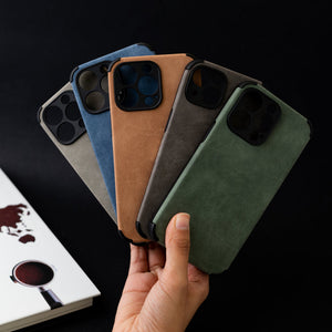 Denim Blue Suede Finish Luxury iPhone Case Mobile Phone Cases June Trading   