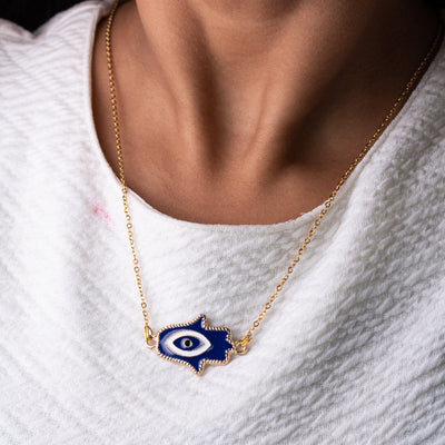 Ocean Blue Evil Eye - Necklace Necklace June Trading   