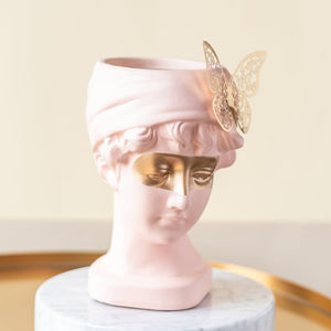 Mystical Greek Vase with Butterfly Artifacts June Trading Ivory Pink  