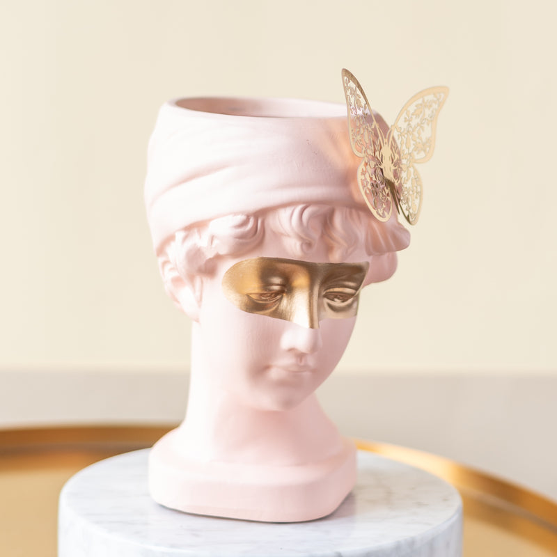 Mystical Greek Vase with Butterfly Artifacts June Trading Ivory Pink  