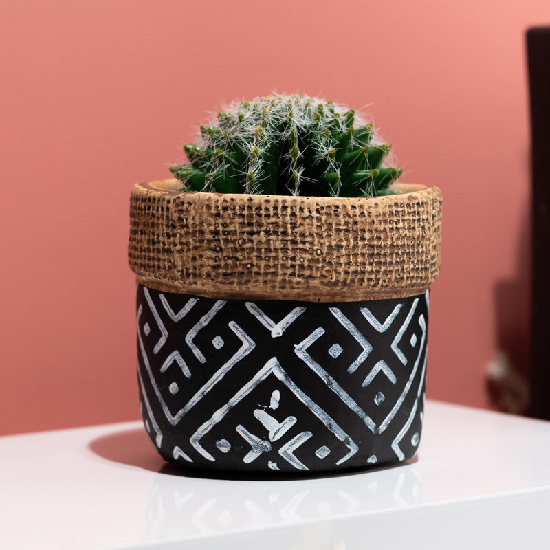 Chic Artsy Handcrafted Planter Planters June Trading Black Chic  