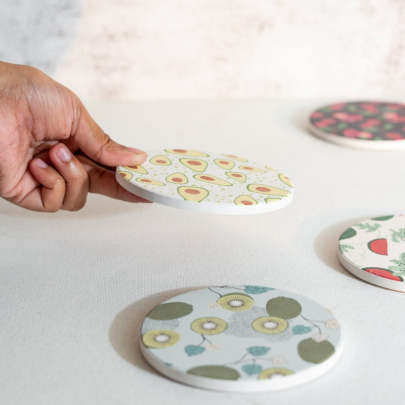Fresh Fruits (Set Of 6) - Ceramic Coasters Coasters June Trading   