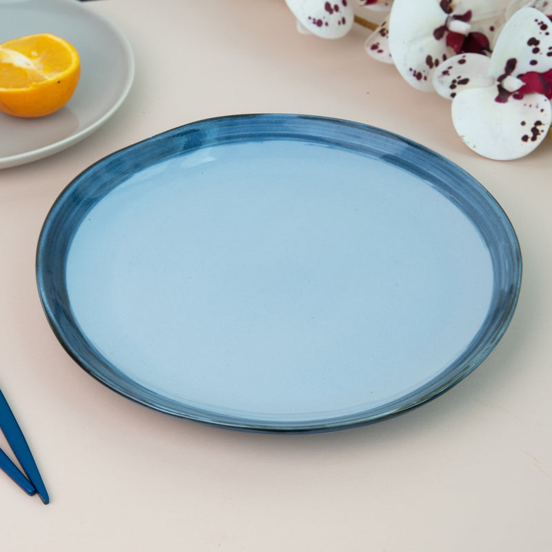 Aqua Tone Uneven Glazed Dinner Plate (10 Inches) Dinner Plates June Trading   