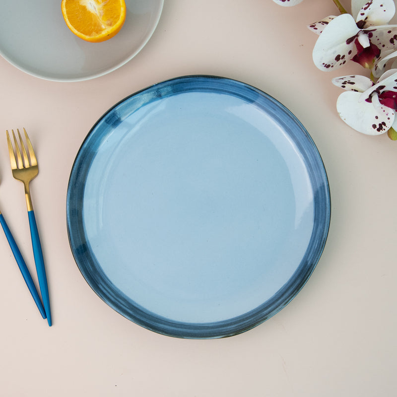 Aqua Tone Uneven Glazed Dinner Plate (10 Inches)
