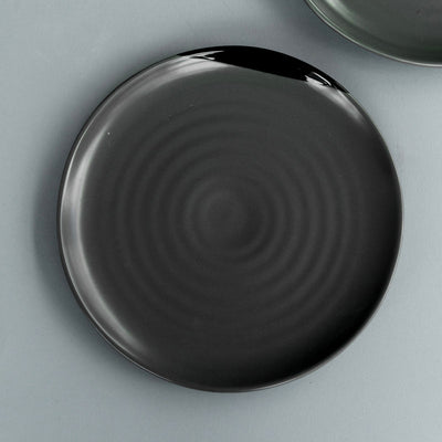 Spiral Two-Hued Dinner Plate (11 Inches) Dinner Plates June Trading Coal Black  