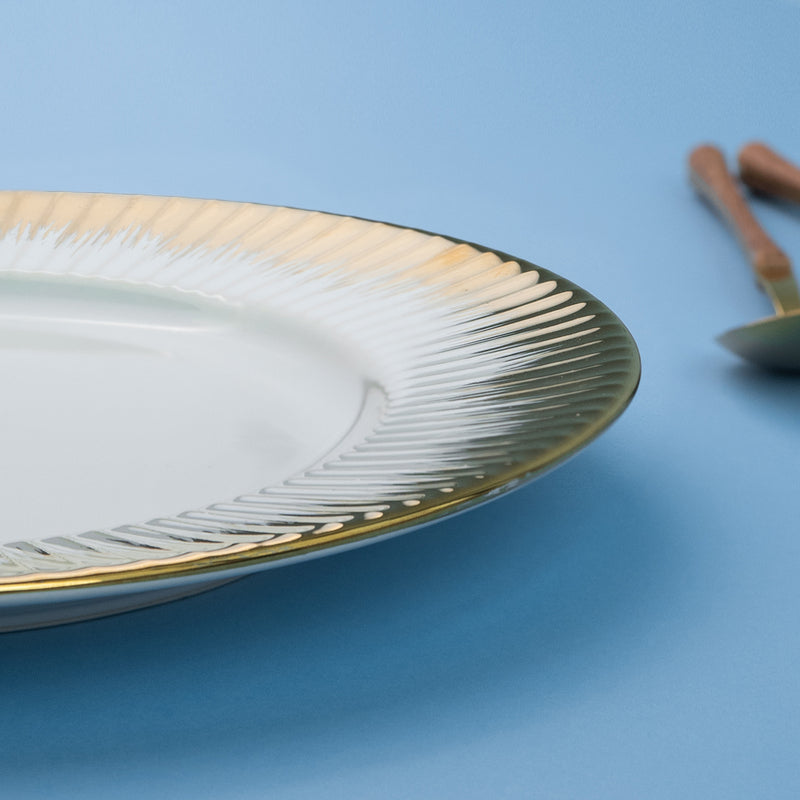 Aurulent Crimped Edge Dinner Plate (10 Inches) Dinner Plates June Trading   