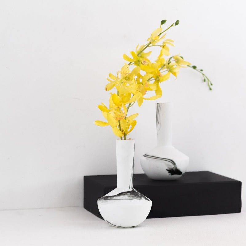 Black On White Texture Table Vase Vases June Trading   