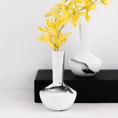 Black On White Texture Table Vase Vases June Trading   