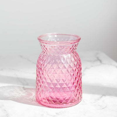 Crystal Nova Glass Vase Vases June Trading Crimson Pink  