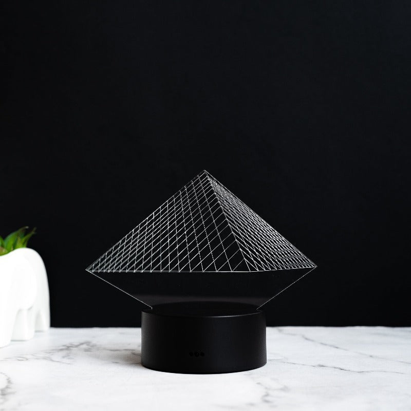 Louvre Museum Neon 3D Light 3D Lights June Trading Black Base  