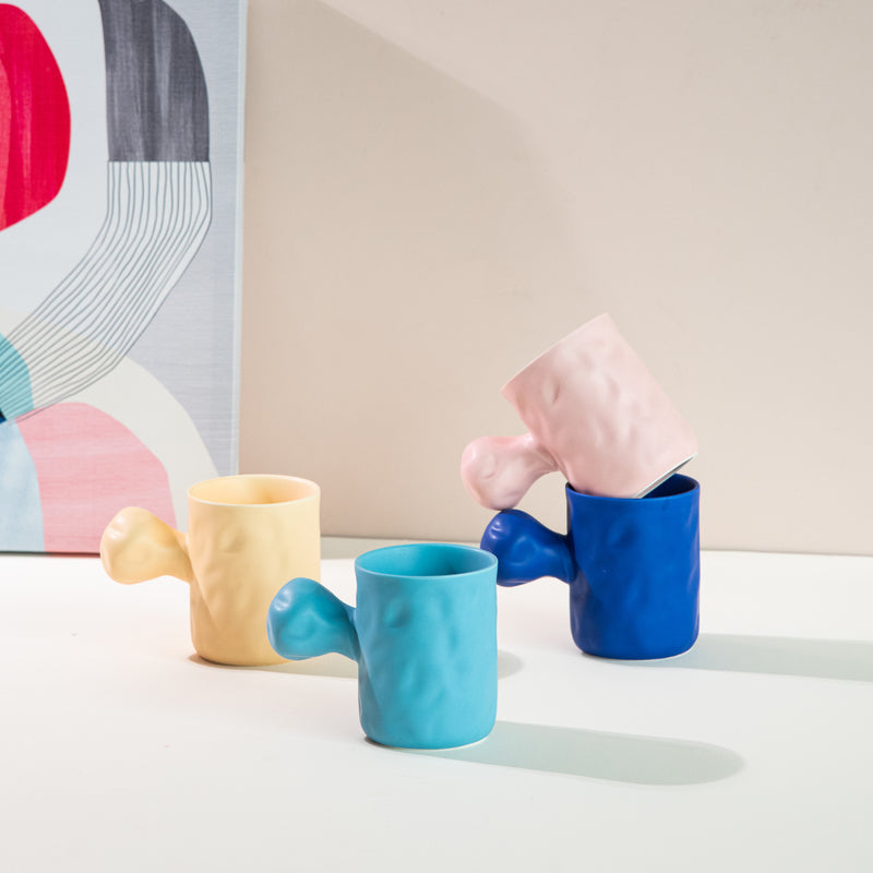 Knob Hammered Texture Ceramic Mug Coffee Mugs June Trading   