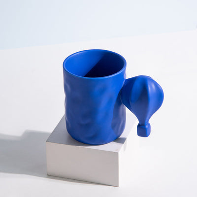 Hot Air Balloon Matte Ceramic Mug Coffee Mugs June Trading Regal Blue  