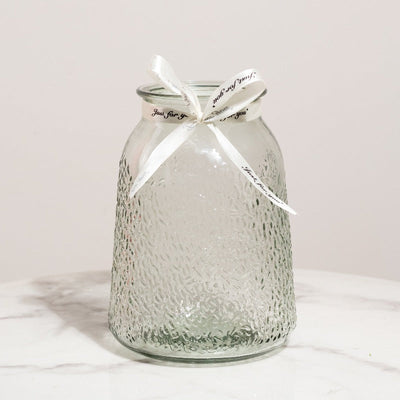 Elegant Frosted Glass Vase Vases June Trading Clear Glass  
