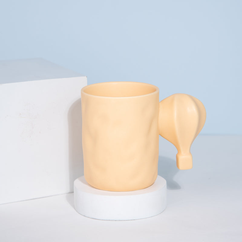 Hot Air Balloon Matte Ceramic Mug Coffee Mugs June Trading Latte Cream  