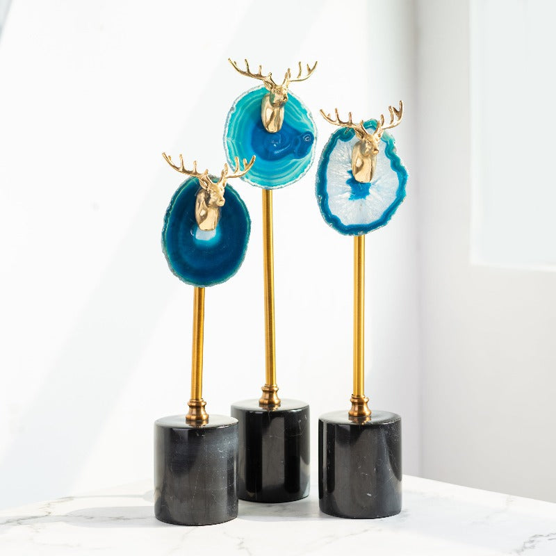 Gold Emerging Reindeer Statue Trio Set