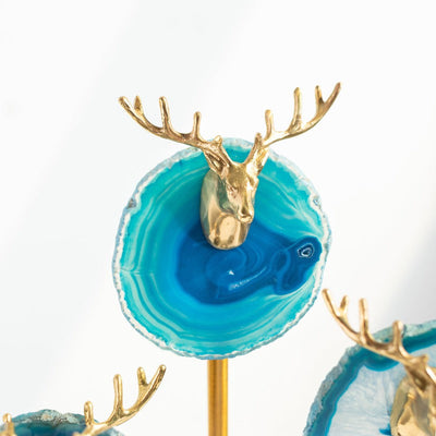 Gold Emerging Reindeer Statue Trio Set Artifacts June Trading   