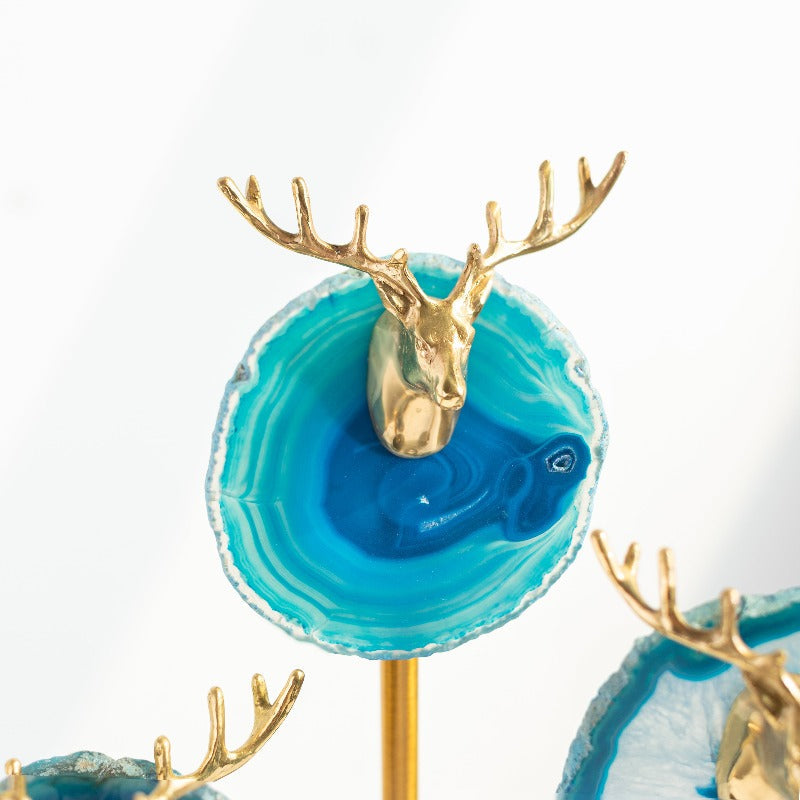 Gold Emerging Reindeer Statue Trio Set Artifacts June Trading   
