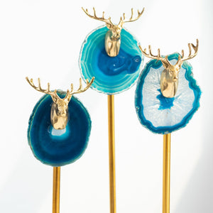 Gold Emerging Reindeer Statue Trio Set Artifacts June Trading   